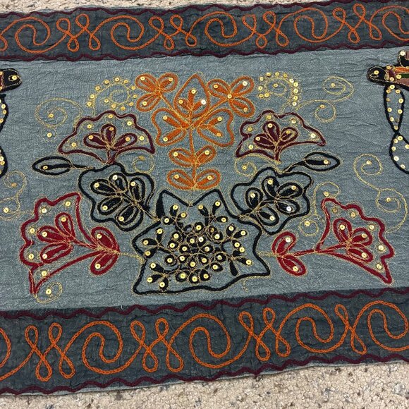 Fakih Collections Camel Embroidery Sequin Table Runner - Picture 3 of 6